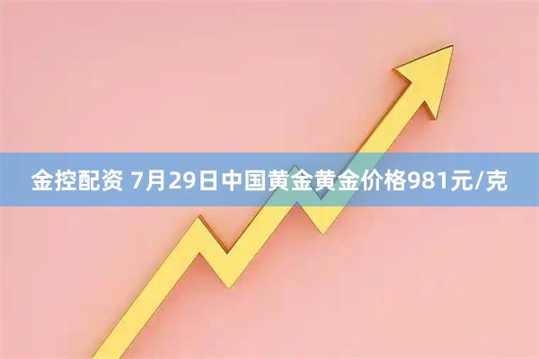 金控配资 7月29日中国黄金黄金价格981元/克